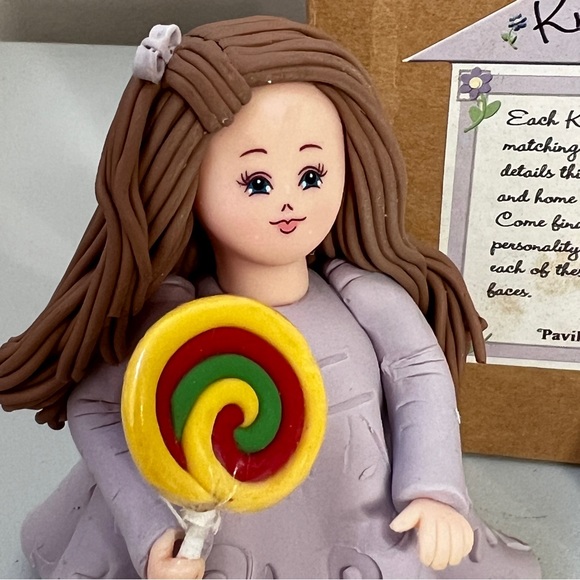 Kneeded Friends The Kneeded Angels Ashley #6616 Doll with Lollipop Figurine NIB - Picture 2 of 13